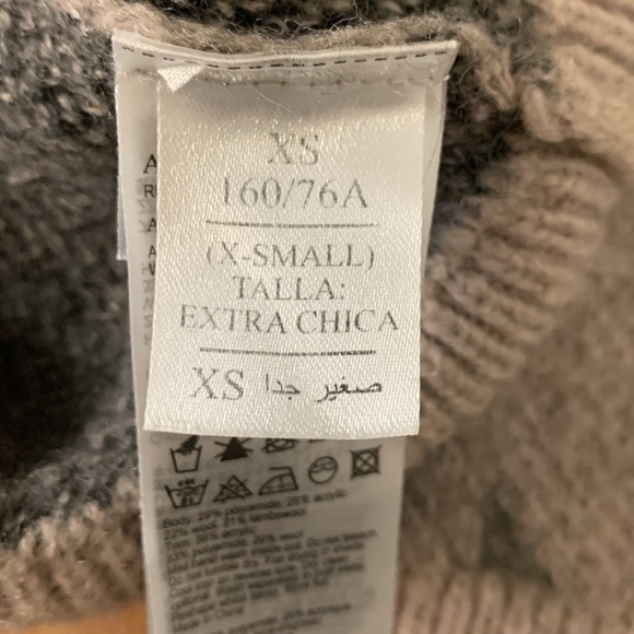 All Saints Thick, Warm  Cropped Sweater. Wool Blend. Pale dusty rose w grey XS - Picture 4 of 6